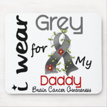Brain Cancer I Wear Grey For My Daddy 43 Mouse Mat