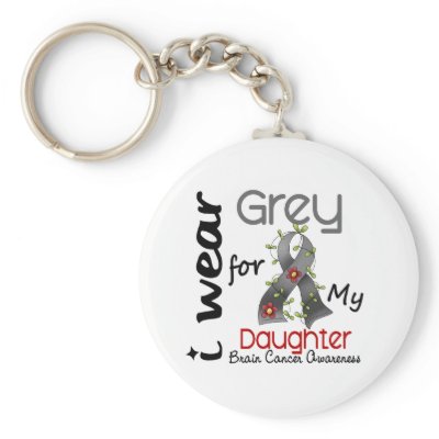 Brain Cancer I Wear Grey For My Daughter 43 Keychains