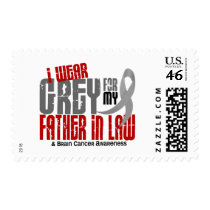 Brain Cancer I Wear Grey For My Father-In-Law 6.2 Postage Stamp