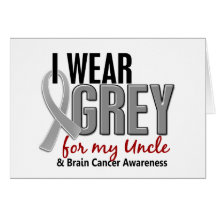 BRAIN CANCER I Wear Grey For My Uncle 10 Card