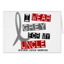 BRAIN CANCER I Wear Grey For My Uncle 37 Card