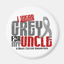 Brain Cancer I Wear Grey For My Uncle 6.2 Magnet