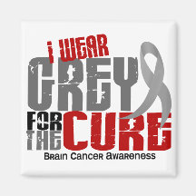 Brain Cancer I Wear Grey For The Cure 6.2 Fridge Magnets