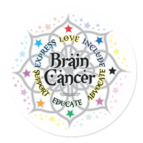 Brain Cancer Lotus stickers by fightcancertees Brain Cancer Lotus stickers