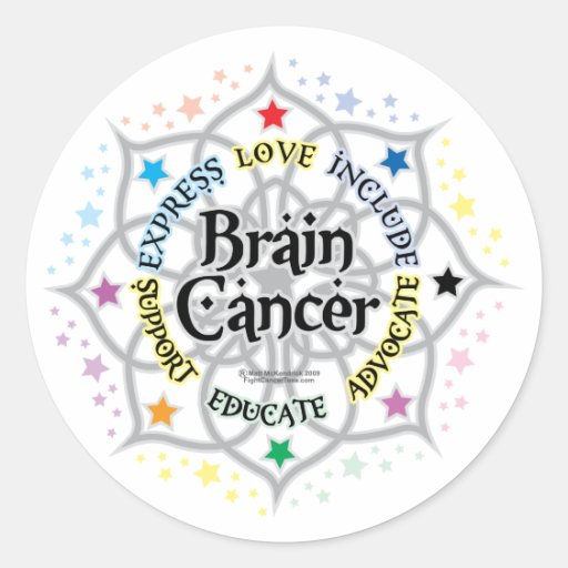 Brain Cancer Lotus Stickers