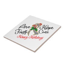 Brain Cancer Love Hope Holidays Tiles