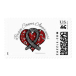 Brain Cancer Mosaic Heart Ribbon stamps