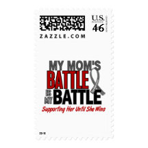 Brain Cancer MY BATTLE TOO 1 Mom Postage Stamps