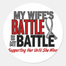 Brain Cancer MY BATTLE TOO 1 Wife Stickers