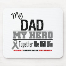 Brain Cancer My Dad My Hero Together We Will Win Mouse Pad