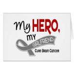 Brain Cancer MY HERO MY GIRLFRIEND 42 Greeting Card