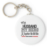 Brain Cancer My Husband Hero Together We Will Win Keychains