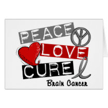 Brain Cancer PEACE LOVE CURE 1 cards