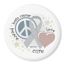 Brain Cancer Peace Love Cure magnets