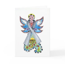 Brain Cancer Ribbon Angel Card