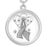 Brain Cancer Ribbon Angel In Memory necklaces