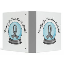 Brain Cancer Ribbon Merry Christmas Snowglobe binders