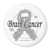 Brain Cancer Ribbon of Butterflies magnets