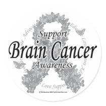 Brain Cancer Ribbon of Butterflies stickers by fightcancertees Brain Cancer Ribbon of Butterflies stickers