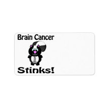 Brain Cancer  Stinks Skunk Awareness Design Custom Address Labels