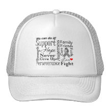 Brain Cancer Supportive Words Mesh Hats