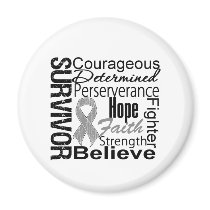 Brain Cancer Survivor Collage magnets