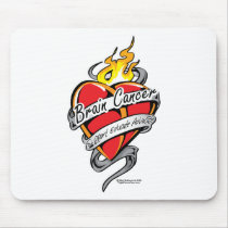 Brain Cancer Tattoo Heart mousepads