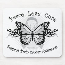 Brain Cancer Tribal Butterfly mousepads