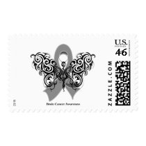 Brain Cancer Tribal Butterfly Ribbon Stamp