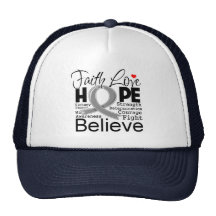 Brain Cancer Typographic Faith Love Hope Hat