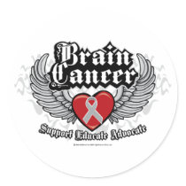 Brain Cancer Wings stickers by fightcancertees Brain Cancer Wings stickers