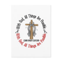 Brain Cancer WITH GOD CROSS 1 Post Cards