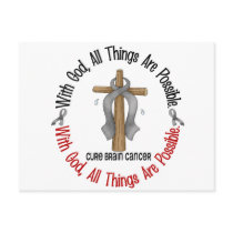 Brain Cancer WITH GOD CROSS 1 Post Cards