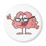 Brain Cartoon Character Giving The Thumbs Up Magnets