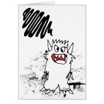 Brain Cloud Cartoon Monster Greeting cards