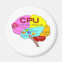 Brain CPU light Fridge Magnet