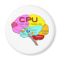 Brain CPU light Fridge Magnet