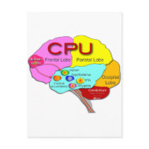Brain CPU light Post Card