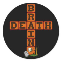 Brain Death Cross Round Stickers