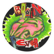 Brain fever logo round sticker