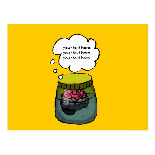 Brain in a vat postcard Zazzle