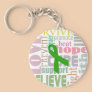 Brain Injury Green Ribbon Inspiration Keychain