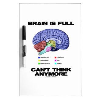Brain Is Full Can't Think Anymore (Brain Anatomy) Dry-Erase Whiteboards