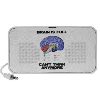 Brain Is Full Can't Think Anymore (Brain Anatomy) Portable Speakers