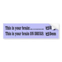 Brain on Drugs bumper stickers by elections2008 Brain on Drugs bumper stickers