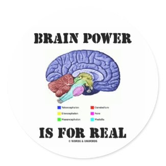 Brain Power Is For Real (Brain Anatomy Attitude) sticker