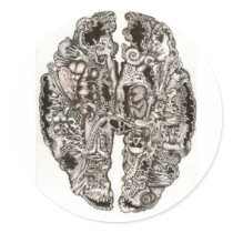 Brain Scan of an artist stickers by homelyvillain Brain Scan of an artist stickers