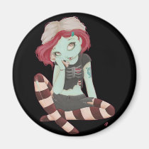 Brain Storming - Zombie girl magnet magnets