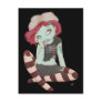 Brain Storming - Zombie girl post card