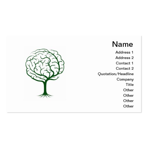 Brain tree illustration business card templates (front side)